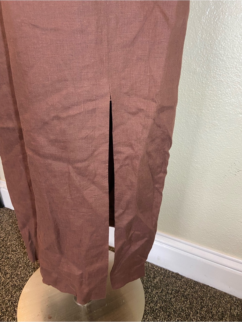 MAGGY LONDON, Women's Brown Short-Sleeve maxi Dress, size:10 100%linen - Picture 3 of 10